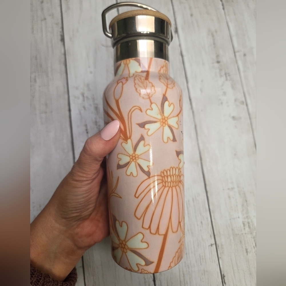 Plunder Floral Water Bottle - Cream and Gold